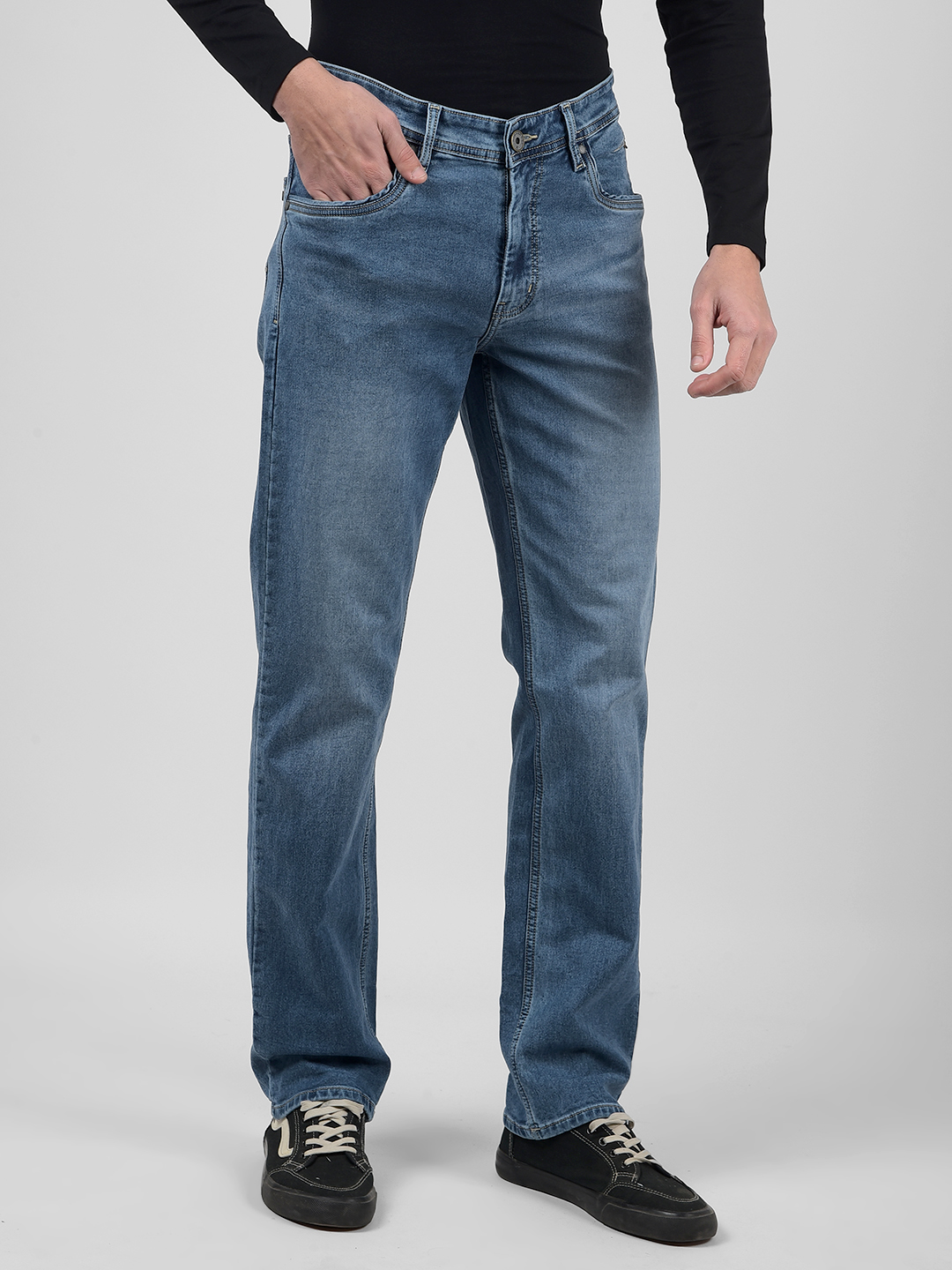 Numero Uno Men Solid Blue Jeans